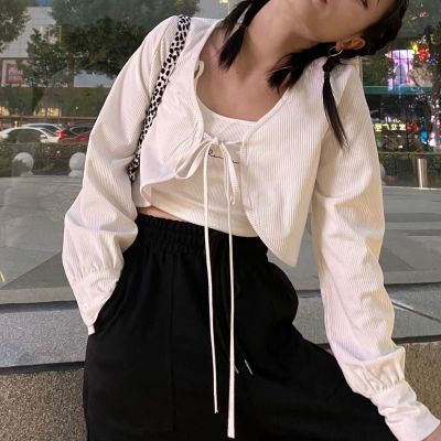 9.9包邮防晒衫夏季短款外套少女甜美开衫冰丝灯笼袖开衫百搭披肩