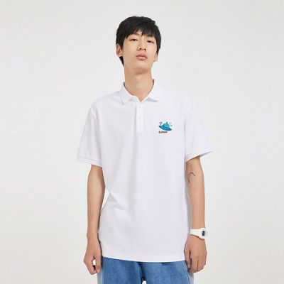 167532/Cabbeen/卡宾男装休闲白POLO衫2022春夏潮流卡通刺绣B3212163076