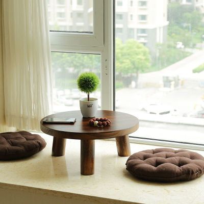 日式飘窗小茶几实木小圆桌简约榻榻米小桌子小户型窗台小木桌矮桌