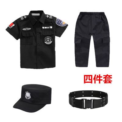 儿童小军装特警衣服套装公安幼儿园小孩男女童表演出服小警察制服