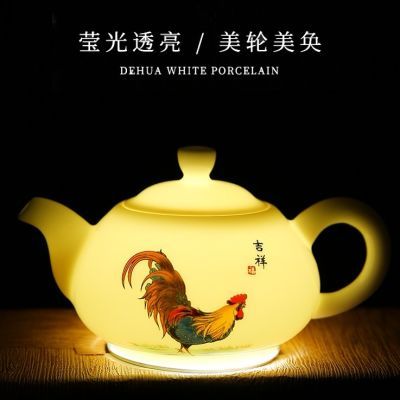 羊脂玉盖碗功夫泡茶壶德化白瓷大号三才陶瓷大容量高档茶具家用