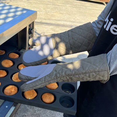 帆布硅胶隔热耐高温烘培微波炉烧烤箱挂烫机500度商用加厚长手套