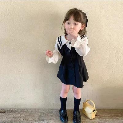 童装女2022年春装新款韩版洋气学院风儿童裙子小童宝宝女童连衣裙