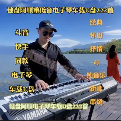 阿顺电子琴重低音车载U盘222首dj抖音快手同款经典怀旧老歌抒情dj