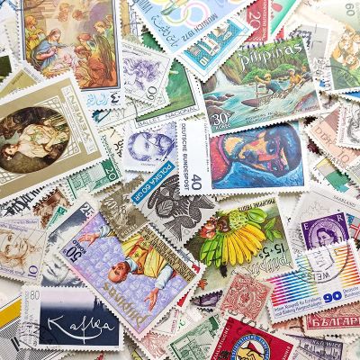 外国老式旧邮票真品收藏复古鲜花动物等多题材散票信销国外收藏
