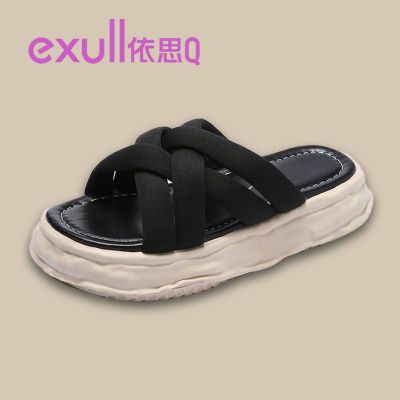 167157/依思Q溶解松糕底小众设计ins潮拖鞋女夏2022外穿厚底仙女网红凉拖