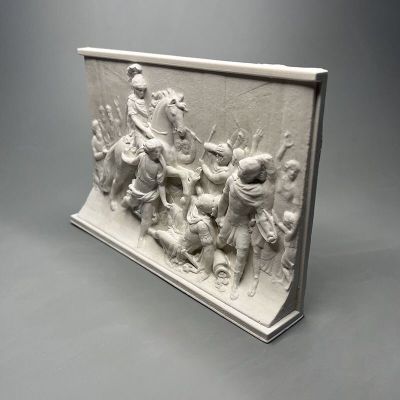 北欧ins复古罗马战争浮雕画摆件人物雕塑石膏像家居软装立体版画