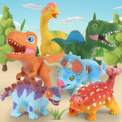 可爱卡通恐龙玩具软胶小号侏罗纪霸王龙仿真模型三角龙套装批发