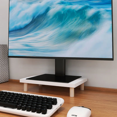 台式电脑增高架小尺寸实木台式显示器屏幕垫高底座小号桌面收纳架