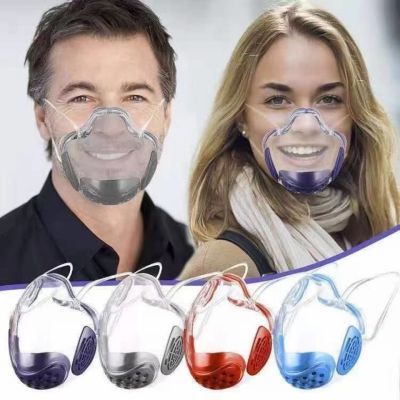新款跨境防疫口鼻面罩护嘴罩防尘口罩高透明防护面罩防飞溅立体罩