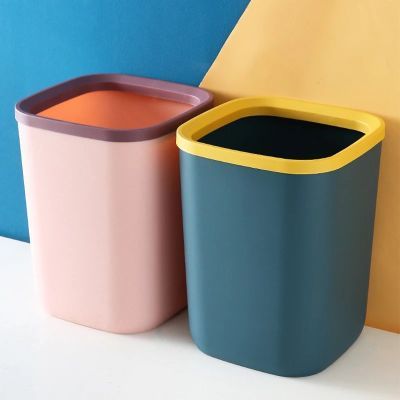 创意时尚家用卫生间客厅厨房卧室办公室带压圈无盖垃圾桶纸篓