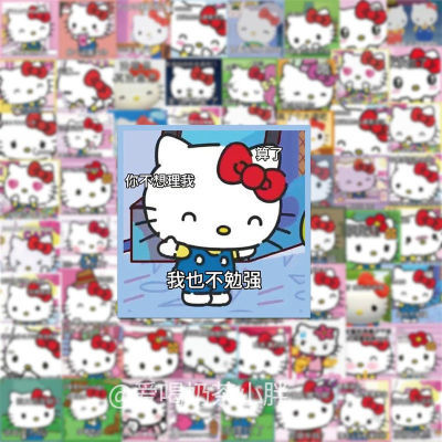 65张可爱Hello Kitty猫三丽欧表情包手账贴纸KT猫笔记本装饰贴画