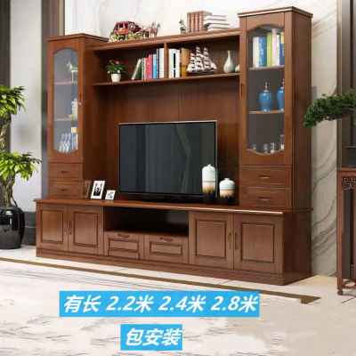 实木电视柜背景墙柜现代简约组合墙柜客厅一体背景墙柜加高电视柜