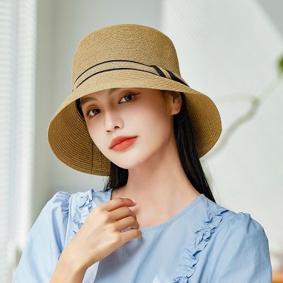 布塔度假风草帽防晒帽子女夏遮脸太阳帽海边沙滩帽大帽檐遮阳帽