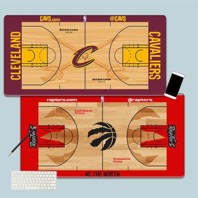 NBA球场地板球队鼠标垫超大锁边 勇士湖人骑士队纪念款礼品桌垫