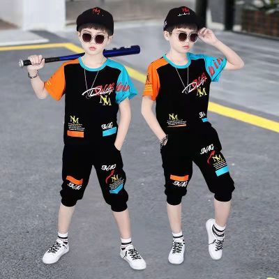 童装男童夏装短袖套装2024新款潮洋气中大儿童男孩韩版运动两