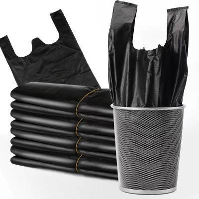 173473/加厚垃圾袋家用黑色手提式塑料袋厨房中大号一次性背心袋批发