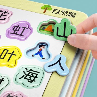 宝宝认字拼图板儿童3-6岁汉字识字卡片小孩幼儿园拼图益智玩具书