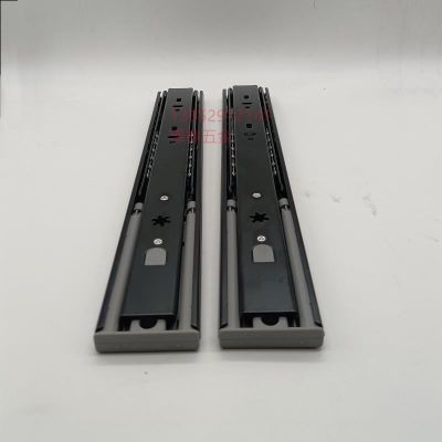 炬森45宽反弹三节抽屉轨道免拉手加厚静音按压式自动按弹导轨滑轨