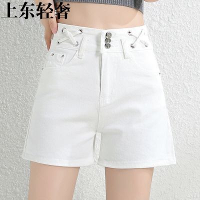 187607/上东轻奢【高腰直筒短裤】2022夏季新款个性设计阔腿牛仔短裤女