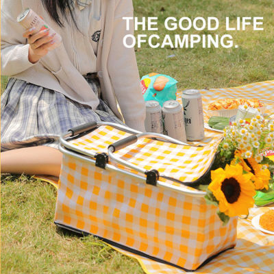 必备用品野餐篮郊游露营折叠便携式收纳箱美团外卖箱户外保温箱