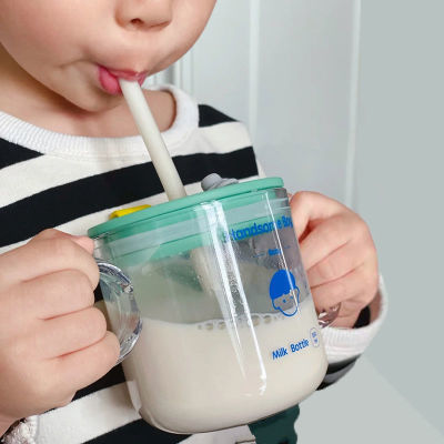Tritan儿童吸管杯带刻度防摔宝宝喝牛奶杯子PPSU泡冲奶粉专用水杯