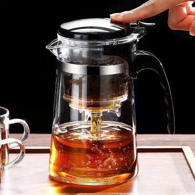 飘逸杯家用泡茶壶大容量分离杯茶水壶玻璃茶壶新款功夫茶具全套装