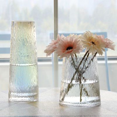 北欧玻璃花瓶透明 创意客厅插花玫瑰花干花鲜花家居装饰摆件