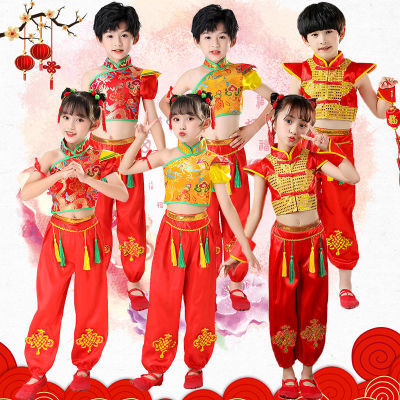 儿童喜庆演出服开门红秧歌表演幼儿说唱中国风灯笼舞蹈打鼓服民族
