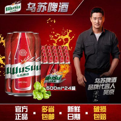 乌苏啤酒整箱大红乌苏批发整箱装500ml*12*2整箱特价24罐官方正品