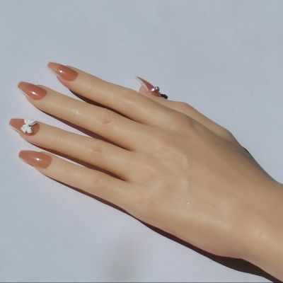 硅胶手模手镯饰品模型仿真假手指一模一样嵌入裸色美甲双关节定位