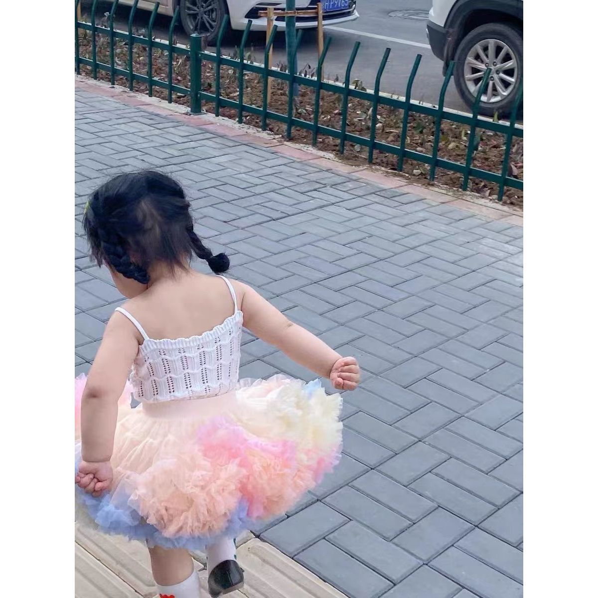 Three generations of tutu skirt girls baby rainbow princess skirt plus fluffy convex skirt baby children's gauze skirt dance skirt