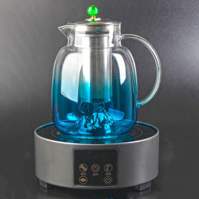 电磁炉专用款高硼硅加厚玻璃茶壶304不锈钢过滤茶具冲茶器泡茶壶