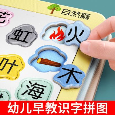 宝宝幼儿早教识字拼图汉字认字认知卡片3-4到6岁儿童进阶益智