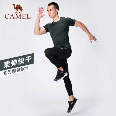 169867/CAMEL骆驼运动套装男夏季晨夜跑步套装健身房训练服易干衣套装男