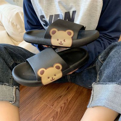 167713/情侣拖鞋女夏季外穿家用厚底软底防滑浴室洗澡情侣家居卡通凉拖鞋