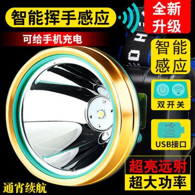 头戴式强光头灯感应灯进口头灯充电式超长大容量大头防水工地矿灯