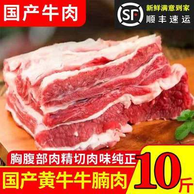 175608/【顺丰冷链】不拼接牛腩原切新鲜农家散养黄牛正宗大块牛腩肉批发