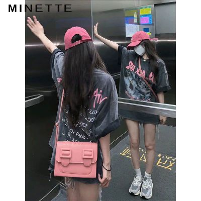 174879/MINETTE甜辣chic正肩别致T恤女短袖2022夏季设计感宽松上衣ins潮