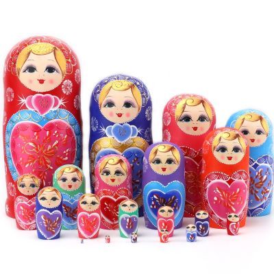 俄罗斯套娃20层手工绘制风干椴木益智玩具节日礼物网红爆款玩具