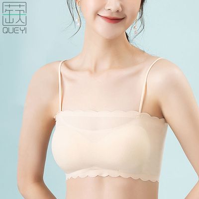172136/蒛一冰丝无痕内衣女夏季小胸专用胸罩学生高中女生少女抹吊带背心
