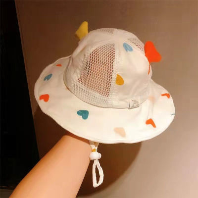 儿童遮阳帽春夏季薄款婴儿太阳帽可爱宝宝防晒渔夫帽网眼透气盆帽