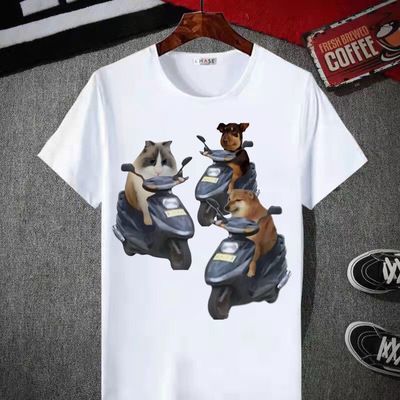 柴犬Cheems狗子夏季2022学生休闲短袖T恤男女情侣恶搞社恐衣服潮