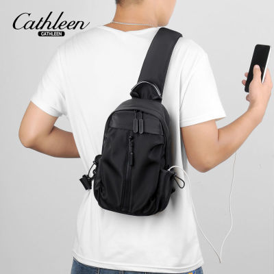Cathleen男士胸包大容量休闲斜挎包数码手机收纳包通勤百搭超潮包