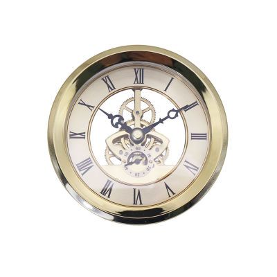 客厅装饰坐钟镶嵌式钟表配件齿轮钟工艺品金属直径103mm透视钟头