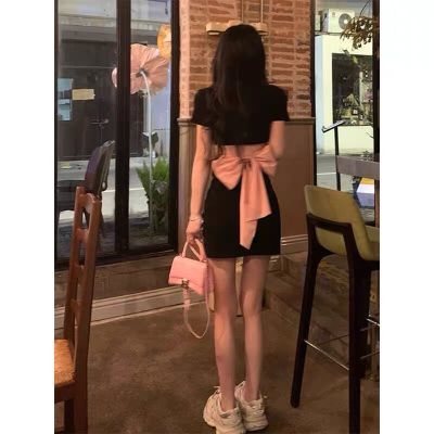 175241/纯欲风辣妹连衣裙女夏季2022年新款设计感小众收腰显瘦包臀短裙子