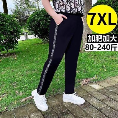 大码女士裤子女加绒加厚显瘦粗腿新款妈妈装胖MM200斤弹力休