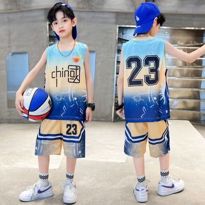 男童夏装套装2022新款夏季中大童篮球服背心男孩运动服速干儿童装