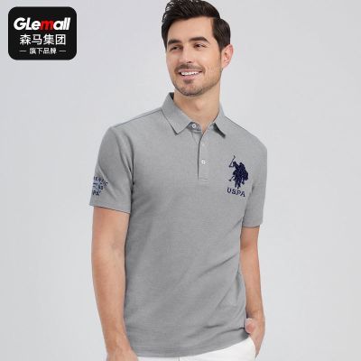 178593/森马集团旗下GleMall男士POLO纯色翻领短袖T恤休闲运动户外Polo衫
