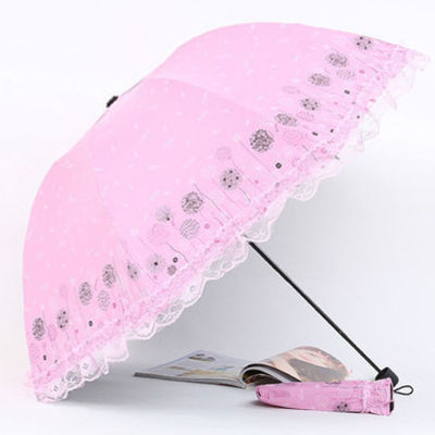 新款雨伞晴雨两用黑胶蕾丝花边太阳伞女加固太阳伞遮阳伞隔热